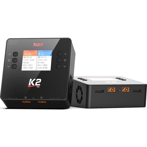 ISDT K2 AC 200W DC 2x500W 20A Dual Channel Balance Lipo Charger Discharger for LiFe Lilon LiPo LiHv Pb NiMh Pb Battery