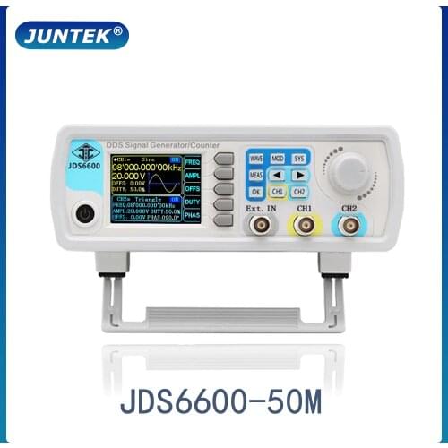 JUNTEK JDS6600-50M 50MHz DDS Function Signal Generator Digital Control Dual-channel Frequency meter Arbitrary waveform generator