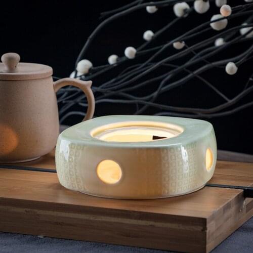 Ceramic Candle Heater Flower Tea Warmer Heating Base Boiled Wine Flower Tea Coffee Heated Insulation Base Japanese Style
