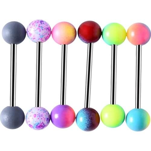 Fashion Acrylic Body Jewelry Piercing Ring Barbell Stud Round Nipple Ring 14G Fast Shipping