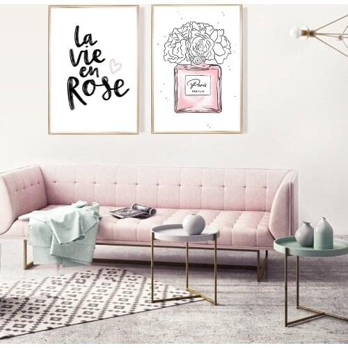 Fashion Perfume Bottle Image Canvas Art Wall Painting Posters and Prints Nordic Quote Wall Pictures for Living Room Home Decor