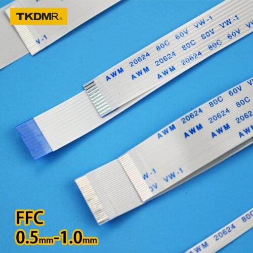 TKDMR Flat flexible cable FFC FPC LCD cable AWM 20624 80C 60V VW-1 FFC-0.5MM 4P/5P/6P/8P/10P/12P/14P/16P/18P/20P/24P/26P/30P/32P