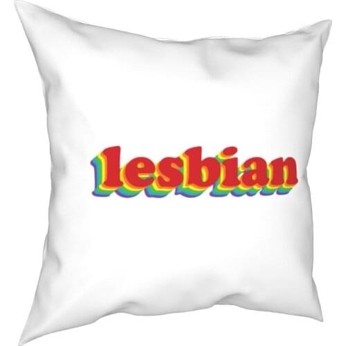 Lesbian Rainbow Place Pillows Bed Car Love Wins LGBT Bisexual Lesbian Queer Asexual Pillows Coverage Decor Pillows 45*45cm