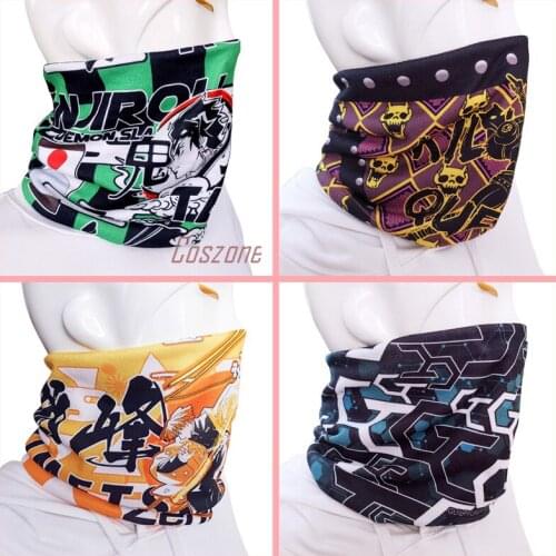 Demon Slayer JoJos Bizarre Adventure Danganronpa Naruto Totoro Cospaly Scarf Winter Warm Neckerchief Unisex Gift