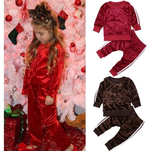 2PCS Toddler Kids Baby Girls Clothes Sweatshirt Top +Legging Pants Trousers Sets Tracksuits Kids Clothes