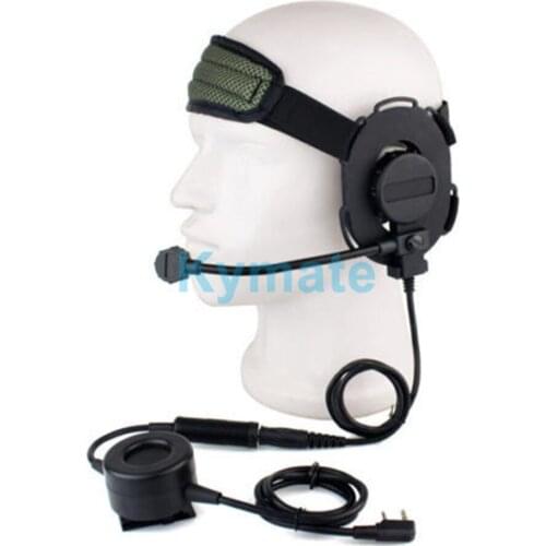 Tactical Bowman Elite II Radio Headset earpiece with U94 Style PTT for Baofeng UV5R BF-888S Portable Radio Walkie Talkie 2 Pin