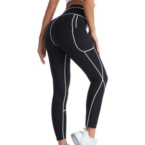 Women Pants Yoga Trousers Abdomen Plastic Waist Sweat Suit Neoprene Tunic Corset Cross-border Stitching Sport Plus Size Trousers