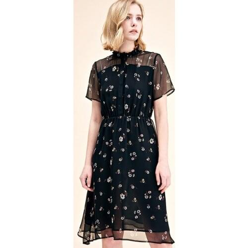 100% Silk Dress Summer Dress Medium-length Temperament And Slim Silk Dress