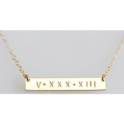 Gold Bar Necklace Engraved, Monogram Necklace, Name Plate Bar, Personalized Name Necklace, Valentines Day Gift, Engagement Gift