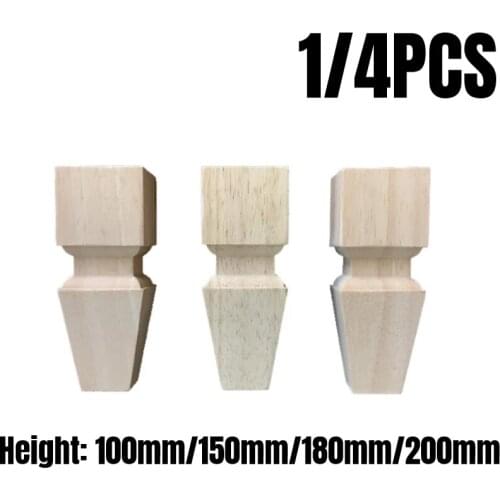 1/4PCS Solid Wood Furniture Legs Feet Replacement For Sofa Couch Tea Table Cabinet TV Stands Furniture Carving 100-200mm Hieght