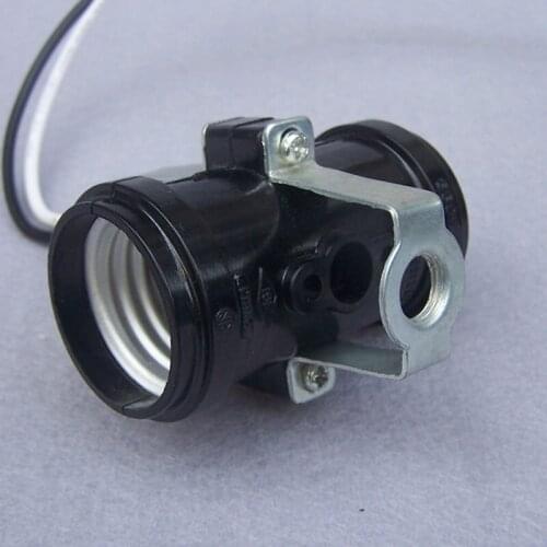 E27 screw bakelite lamp base High quality black 2e27 lamp holder Lighting Accessories lampholder with the wire 10pcs