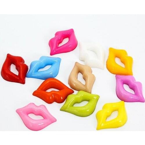 1000pcs 13x18mm Lip Flatbacks Plastic Buttons Doll Mouth Accessories Crafts Embellishments Cardmaking Scrapbooking