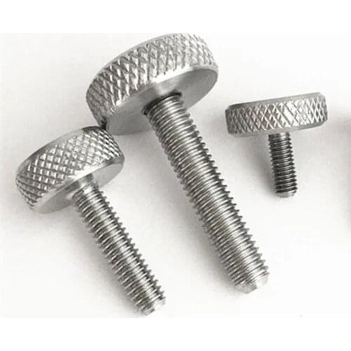 3pcs M4 Screw head diameter 12mm stainless steel Textured knurled screws Hand bolts flat heads bolt 8mm-25mm Length
