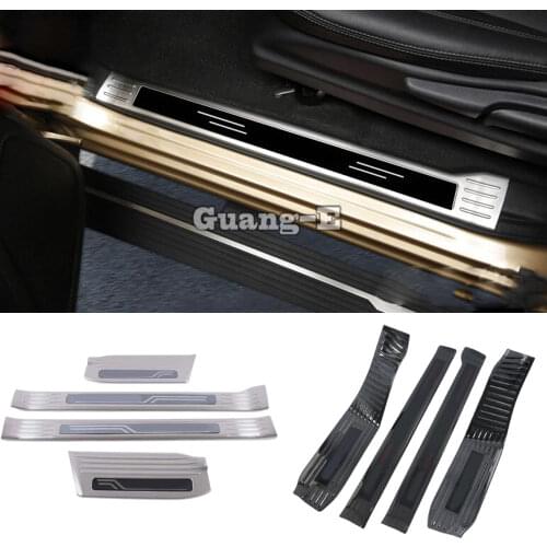 For Nissan Terra 2018 2019 2020 Car Styling Body Stainless Steel Car Door Cover Plate Inside Internal Threshold Pedal 4pcs