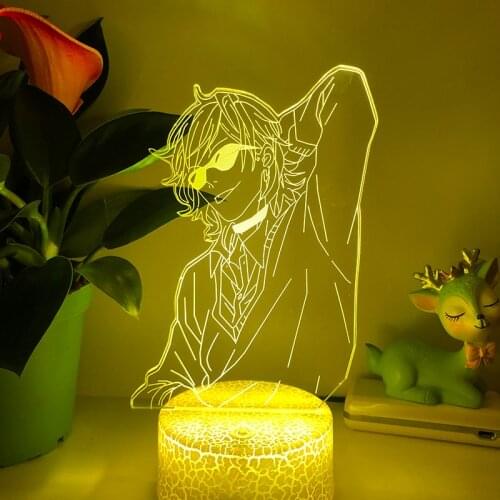 BL Anime Yarichin Bitch Club Yuri Ayato Figure 3D LED Night Light Home Decor Bedroom Cartoon Table 16Color Changing Touch Lamp