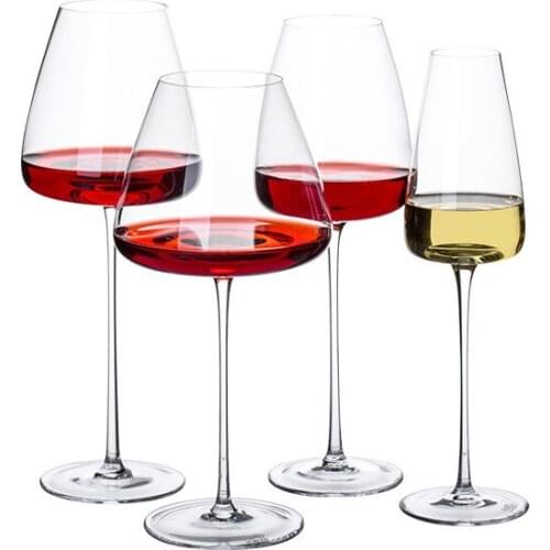 Handmade Ultra-Thin Burgundy Crystal Wine Glass 500-600Ml Large Capacity Goblet Art Big Belly Tasting Bordeaux Cup Bar Drinkware
