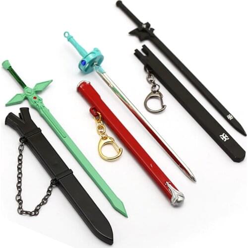 1 Piece Sword Art Online Anime Keychain 3 Models The sword god domain Key ring Chain Gift Sword Fashion Jewelry Chaveiro