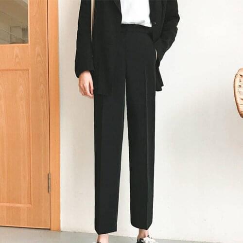 Pants Womens Pencil Pants Solid Loose High Waisted Casual Capris Office Lady Women Trousers Ladies Capris Long Pants#F35