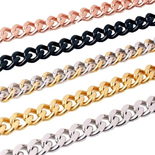 Tiasri 11mm Curb Cuban Link Chain Choker Collar Necklace Bracelet for Strong Man High Quality Stainless Steel Jewelry Wholesale
