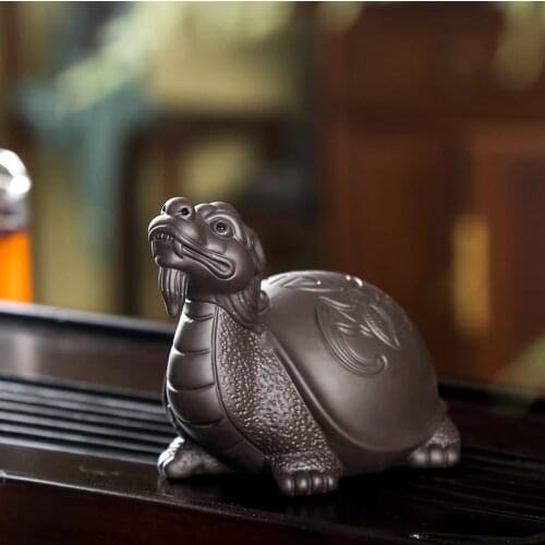 Tea Ornaments Ceramic Boutique Personalized Tea Set Lucky Golden Dragon Turtle Tea Ceremony Zero Matching Tea Pet Mini Tea Set