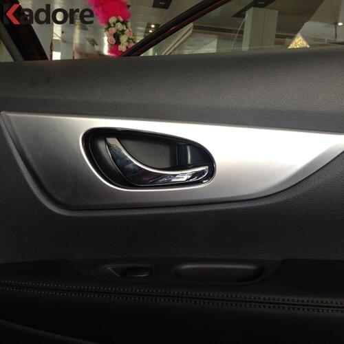 For Nissan X-Trail Rogue 2014-2019 2020 ABS Matte Car Interior Door Handle Cover Trims Door Sticker Car Accessories Styling