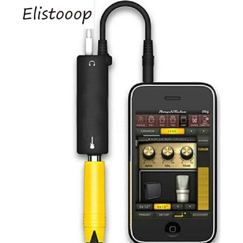 Elistooop Rig Guitar Link Audi AMP Amplifier Guitar Effects Pedal Convertor Adapter Cable Jack for iPhone iPad iPod