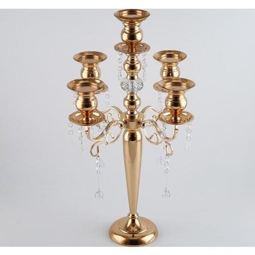 European style five head creative fashion metal candlestick wedding romantic decoration candlelight dinner table decoration