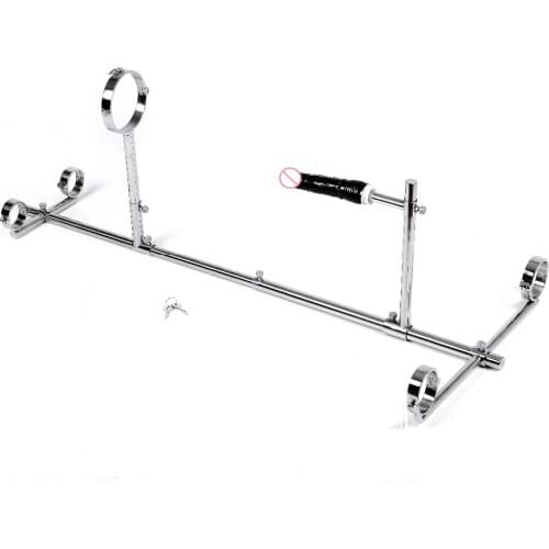 Stainless Steel Dildo BDSM Bondage Frame Neck Collar Handcuffs Ankle Cuffs Slave Restraints Adult Erotic Games Torture Sex Toys