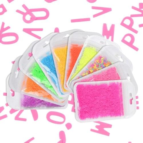 Fluorescent Nail Art Glitter Rainbow Colorful Letter Shape Sliced Powder DIY Polish Manicure Design Decoration Accessories