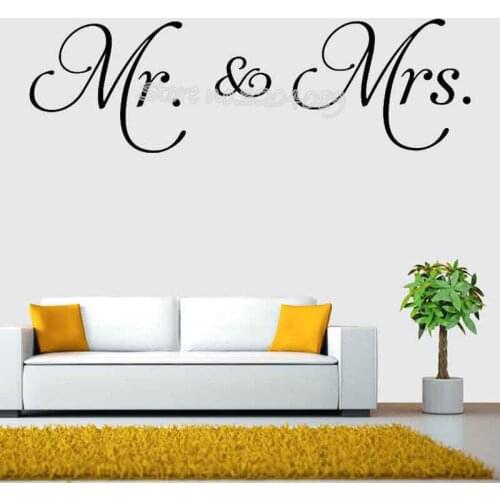 Mr & Mrs Love Sweet Quotes Wallpaper Home Living room bedroom Removable Vinyl Special Art Decor Romantic Love Wall Sticker SE043