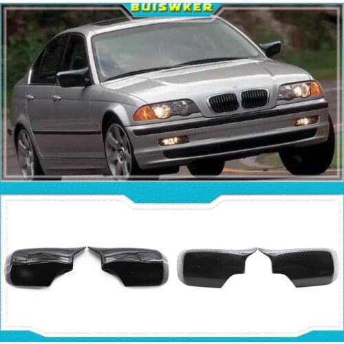Carbon Fiber Bright black Side Rearview Mirror Cover For BMW 3 5 E39 E46 525i 528i 530i 540i 323i 330i 328i