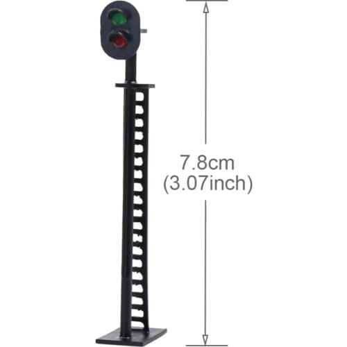 JTD01 5pcs Model Railway HO OO Scale 1:75 Block Signals Green/Red Traffic Light 8cm 12V 2-lights