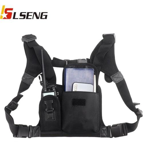 LSENG Radio Walkie-Talkie Chest Strap Bag Backpack Holster Universal Radio Box For Motorola Baofeng UV5R