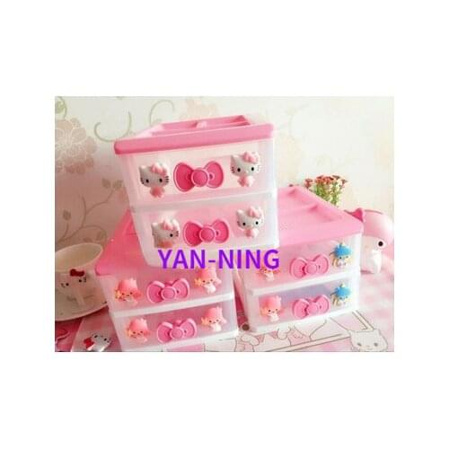 Gemini Bowknot Multi-layer Drawer Box Melody Desktop Drawer Box KT Cat Jewelry Storage Combination Drawer