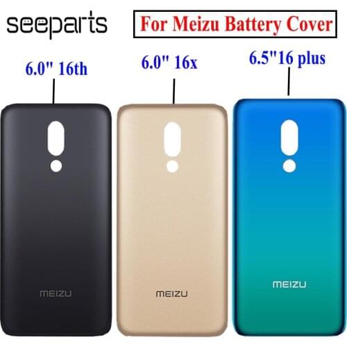 100% NEW Battery Cover For Meizu 16th 16x 16 Plus Rear Housing Back Case 16 Plus Battery Cover Replacement Part