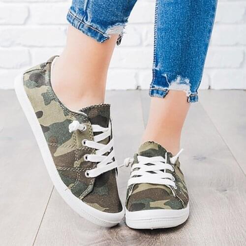 BRC New Fashion Womens Beach Canvas Cool Flats With Camouflage Lace-Up Lady Casual Shoes Single Shoes Zapatos de mujer J15