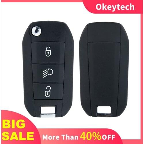 Okeytech Newest Flip Car Remote Key Shell for Citroen C4L CACTUS C5 C3 C6 C8 Picasso Xsara for Peugeot 3008 308 RCZ 508 408 2008