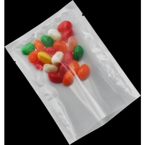 Wholesale 1000pcs/lot 10x15cm Clear Front Open Top White Plastic Packaging Bags Retail Heat Sealable Food Sundries Packing Bags