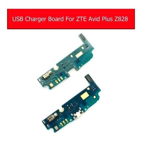 Genuine Microphone & Usb Charger Flex Cable For ZTE Avid Plus Z828 USB Jack Port Board With Vibrator replacement repair parts