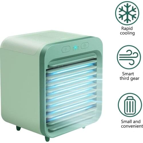 Mini Portable Water-cooled Air Conditioner Desktop Air Cooler Fan USB Rechargeable Humidifier Purifier Summer