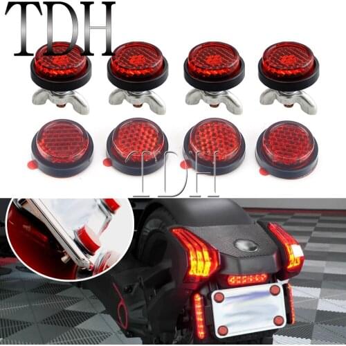 Self Adhesive Moto Rear Reflector Number Plate Reflectors Warning Tape Reflective Sticker for Yamaha Honda Touring Scooter 4x 8x