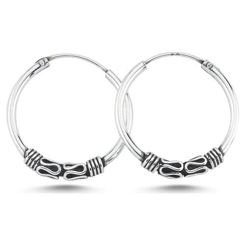 Silverlina Silver 18mm Oxidized Ring Earrings