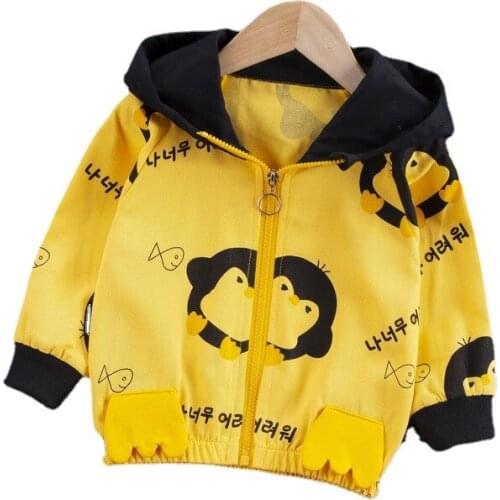 Spring Autumn Baby Cartoon Clothes Children Boys Girls Casual Zipper Hooded Jacket Infant Girls Fashion Costume Kids Sportswear