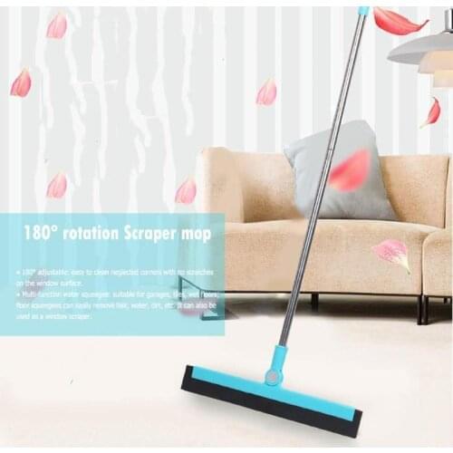 Magic Broom Scraper Multifunction Magic Wiper Scraper 180 Degrees Rotatable Mop Broom Brush Cleaner for Window Floor Household C