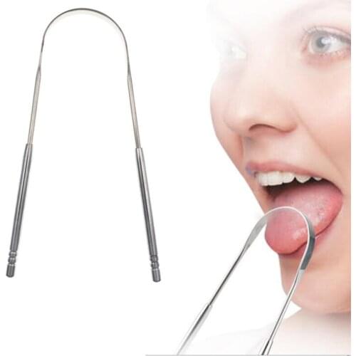 Stainless Steel Tongue Scraper Brush Cleaning Scraper Oral Care Keep Fresh Breath Improve Oral Hygiene Tongue Cleaner Tools