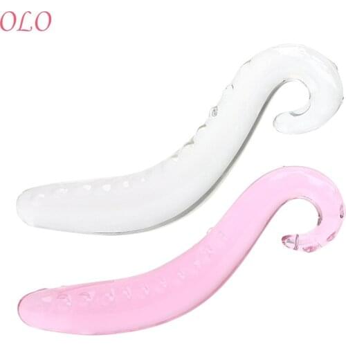 OLO Crystal Glass Dildo Hippocampus Fake Penis Female Masturbator Adult Sex Toys for Women Gay Adult Products Masturbation