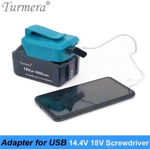 Usb Power Charging Adapter Converter For Turmera Screwdriver Battery 18V 14.4V Bl1860 Bl1840 Bl1850 1415 14.4-18V Li-Ion Battery