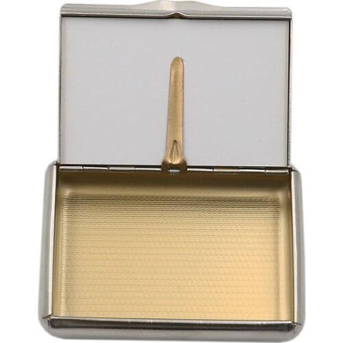 1pcs Tobacco Case Silver Portable Metal Cut Tobacco Cigarette Paper Deposit Box Cigarette Case Gifts For Men Smoking Accessories