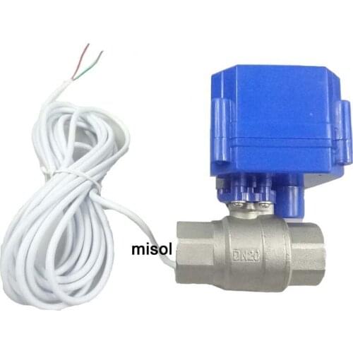 1 pcs motorized ball valve 3/4" NPT, DN20, 2 way 12VDC CR04, stainless steel electrical valve