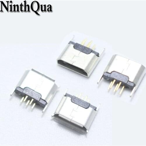 10pcs 5Pin Micro USB Female jack 5 Foot DIP Electronic Components Crimp / flat DIY PCB Board Accessory parts